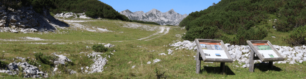 Informacijske table na arheološki poti na Voglu