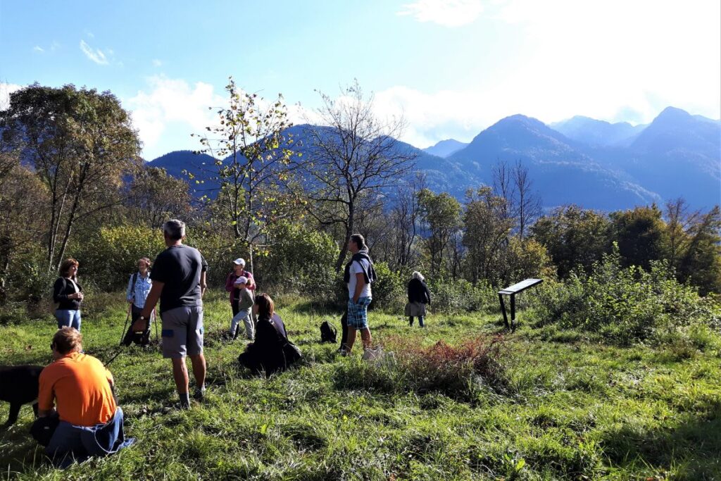 Na vrhu Ajdovskega gradca s skupino ljudi