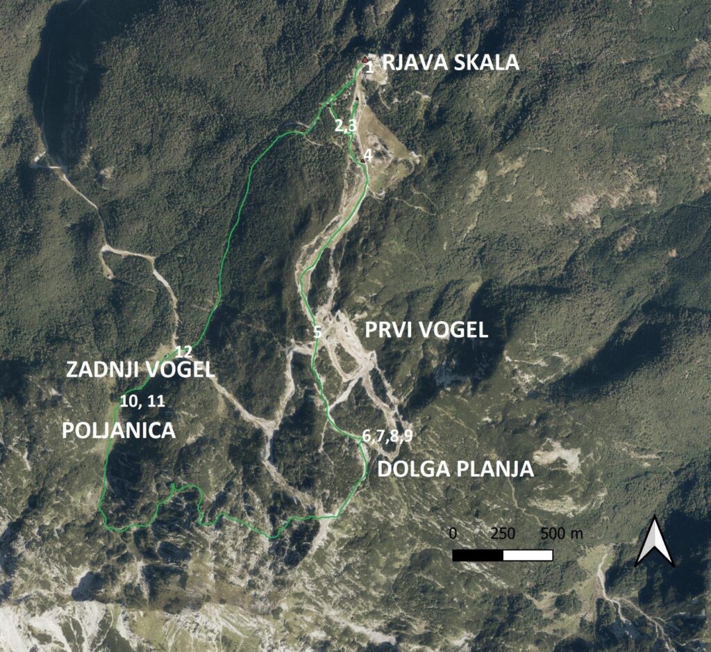 Zemljevid poti Vogel